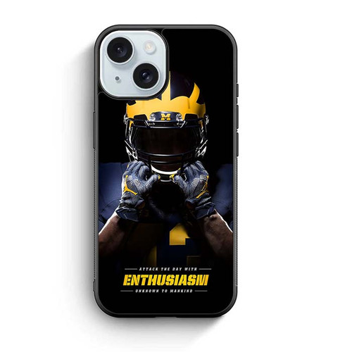 Michigan Wolverines Enthusiasm iPhone 15 Case