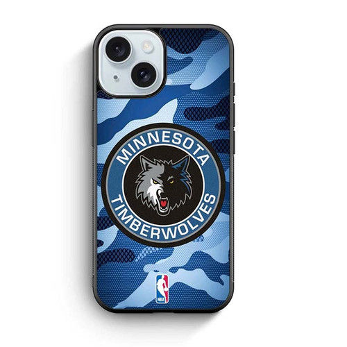 Minnesota Timberwolves Camo iPhone 15 Case