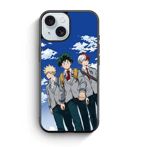 My Hero Academia Bakugo Midoriya and Todoroki iPhone 15 Case