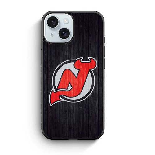 New Jersey Devils Wooden Pattern iPhone 15 Case