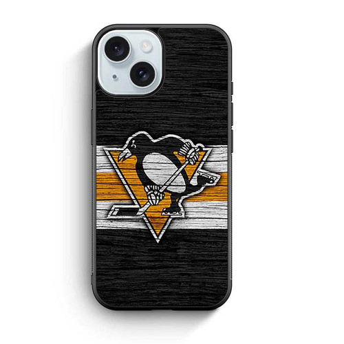 Pittsburgh Penguins Wooden Pattern iPhone 15 Case