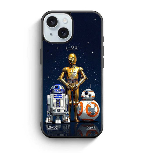 Star Wars Saga C-3PO R2-D2 BB-8 iPhone 15 Case