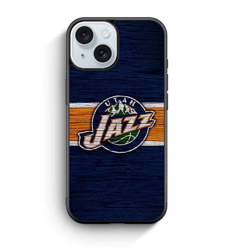 Utah Jazz Wooden Pattern iPhone 15 Case