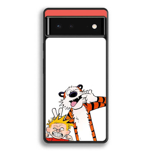 Calvin and Hobbes Making Faces Google Pixel 6 Case