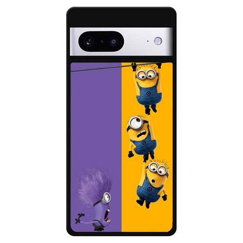 Minions and one purple evil minion. Google Pixel 7 Case