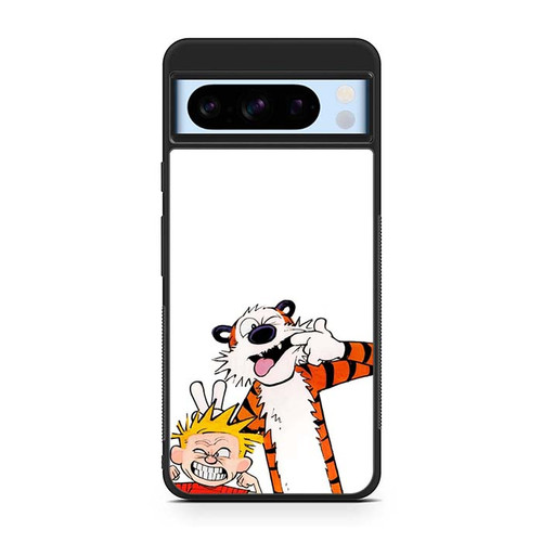 Calvin and Hobbes Making Faces Google Pixel 8 Case
