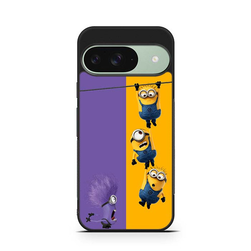 Minions and one purple evil minion. Google Pixel 9 Case
