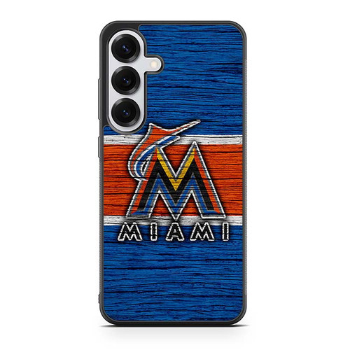 Miami Marlins Wooden Pattern Samsung Galaxy S25 Case