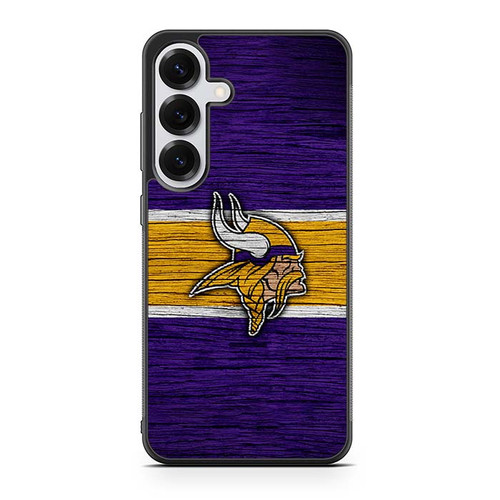 Minnesota Vikings Wooden Pattern Samsung Galaxy S25 Case