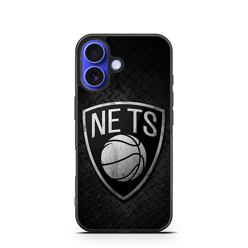 Brooklyn Nets Metal Pattern iPhone 16 Case