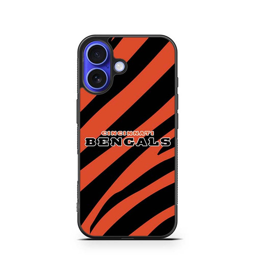 Cincinnati Bengals Tiger Pattern iPhone 16 Case
