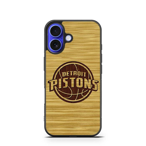 Detroit Pistons Wooden Pattern 01 iPhone 16 Case