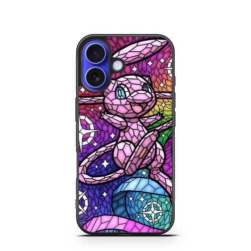 Pokemon Mew Stained Glass Pattern iPhone 16 Case