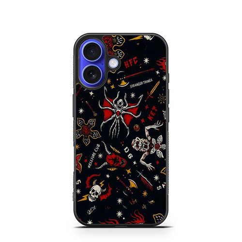 Stranger Things Hellfire Gothic Chaos 01 iPhone 16 Case