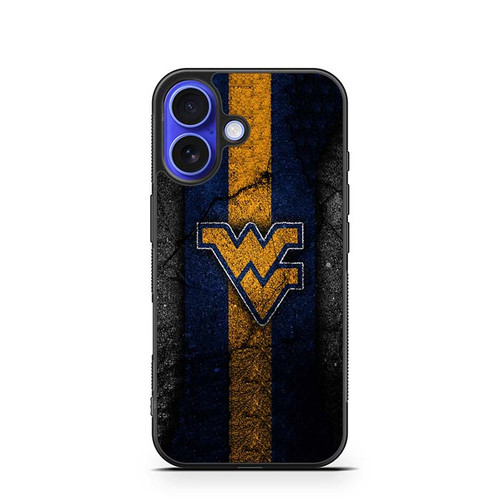 West Virginia Mountaineers Asphalt Texture iPhone 16 Case