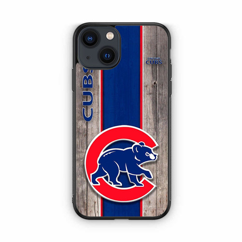 Chicago Cub Cubbie Blue and Red Wood iPhone 13 Case