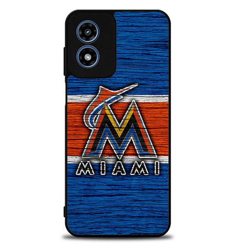 Miami Marlins Wooden Pattern Motorola Moto G Play 2024 Case