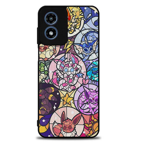 Pokemon Stained Glass Look Motorola Moto G Play 2024 Case
