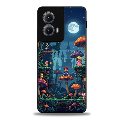 Mario Mushroom Night Castle Motorola Moto Edge Case