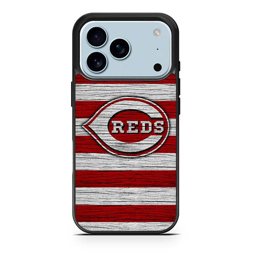 Cincinnati Reds Wooden Pattern iPhone 17 Pro Case