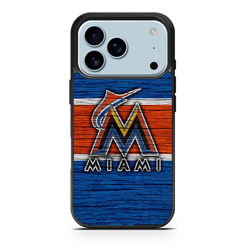 Miami Marlins Wooden Pattern iPhone 17 Pro Case