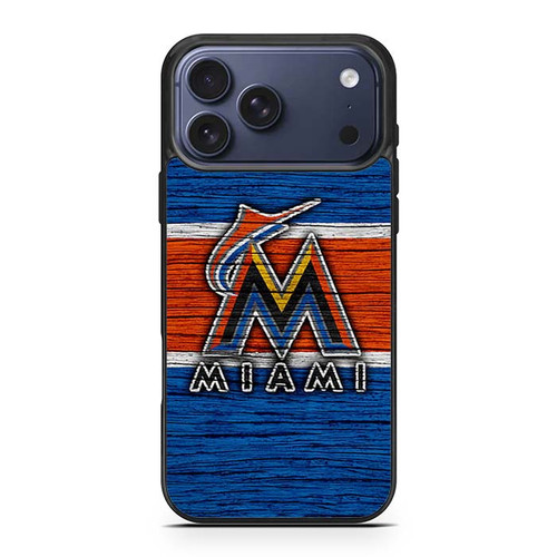 Miami Marlins Wooden Pattern iPhone 17 Pro Max Case