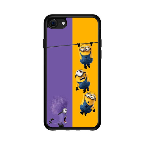 Minions and one purple evil minion. iPhone 16e Case