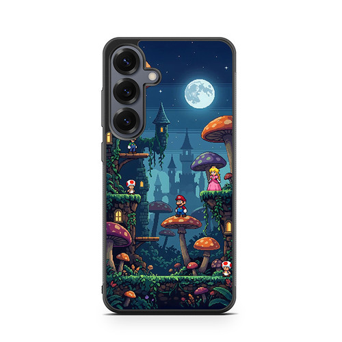 Mario Mushroom Night Castle Samsung Galaxy S26 Case