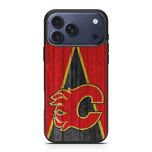 Calgary Flames Wooden Pattern iPhone 17 Pro Max Case
