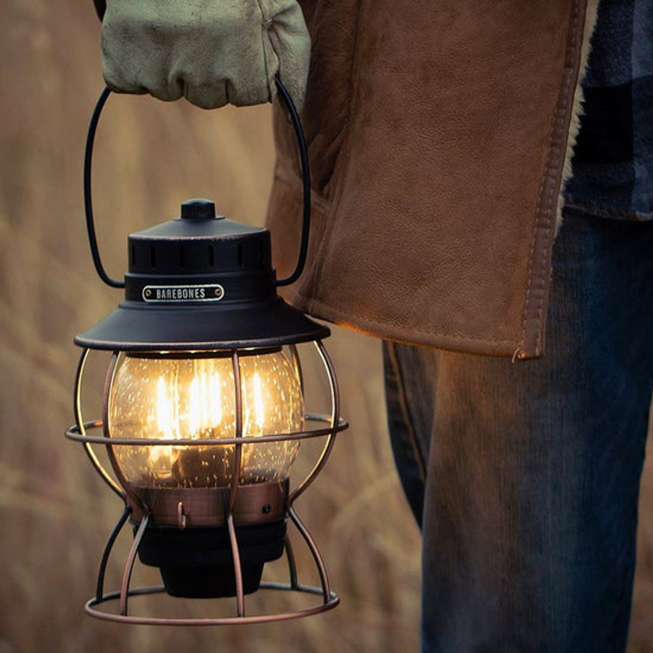 Barebones LED RAILROAD LANTERN 大 ブロンズ Barebones