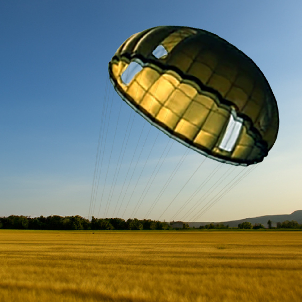 French 36' Parachute with Mesh Windows, Olive Drab - Thunderhead