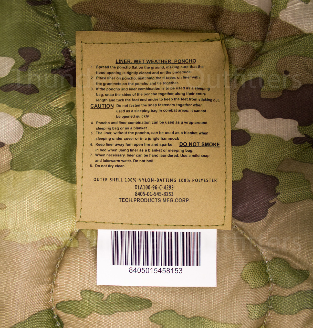Zippered Poncho Liner (Multicam) Thunderhead Outfitters