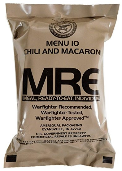 Original US MRE 37 MENÜS MEAL READY TO EAT FOOD BW EPA Army NOTRATION