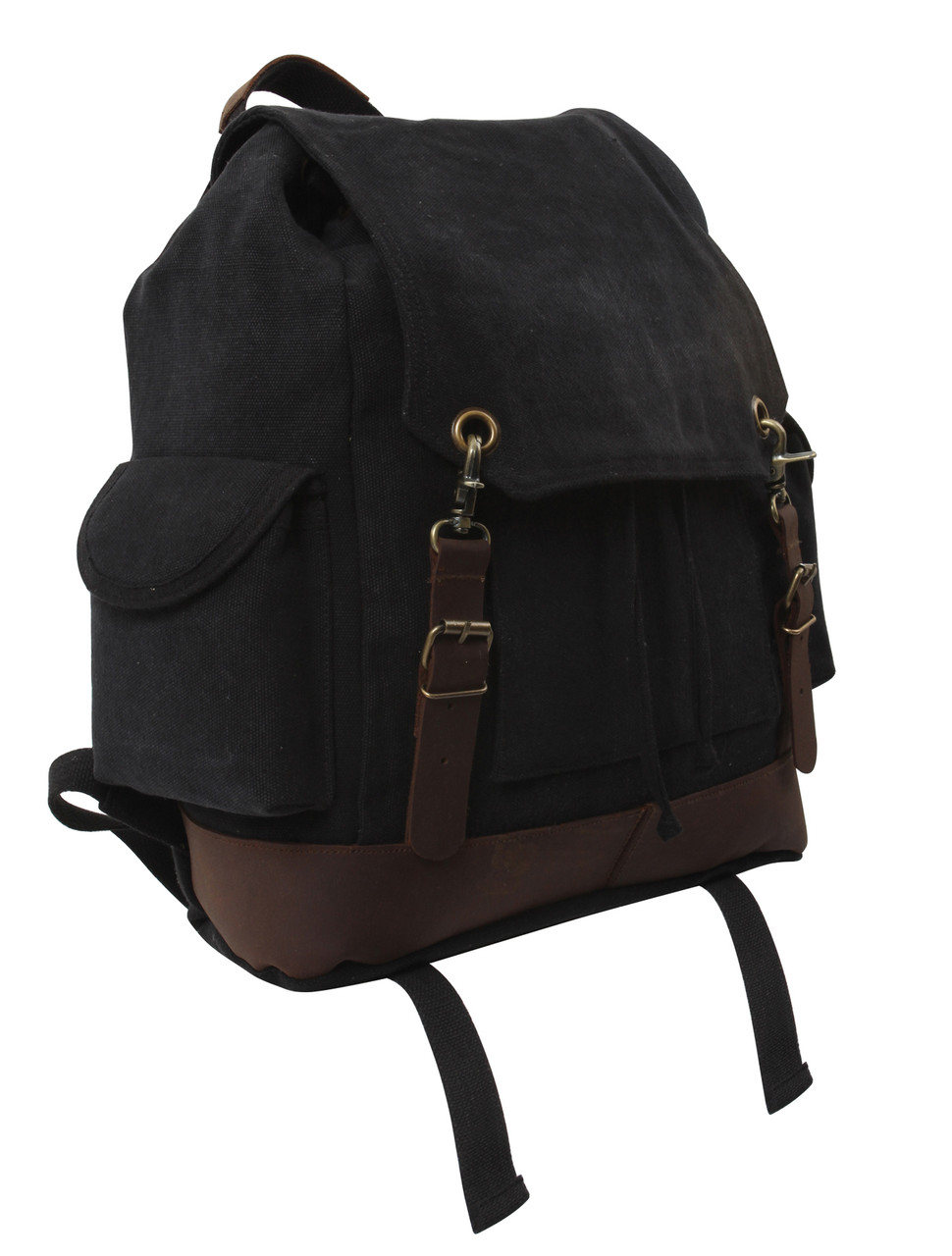 Rothco Vintage Canvas Explorer Shoulder Bag with Leather Accents Black