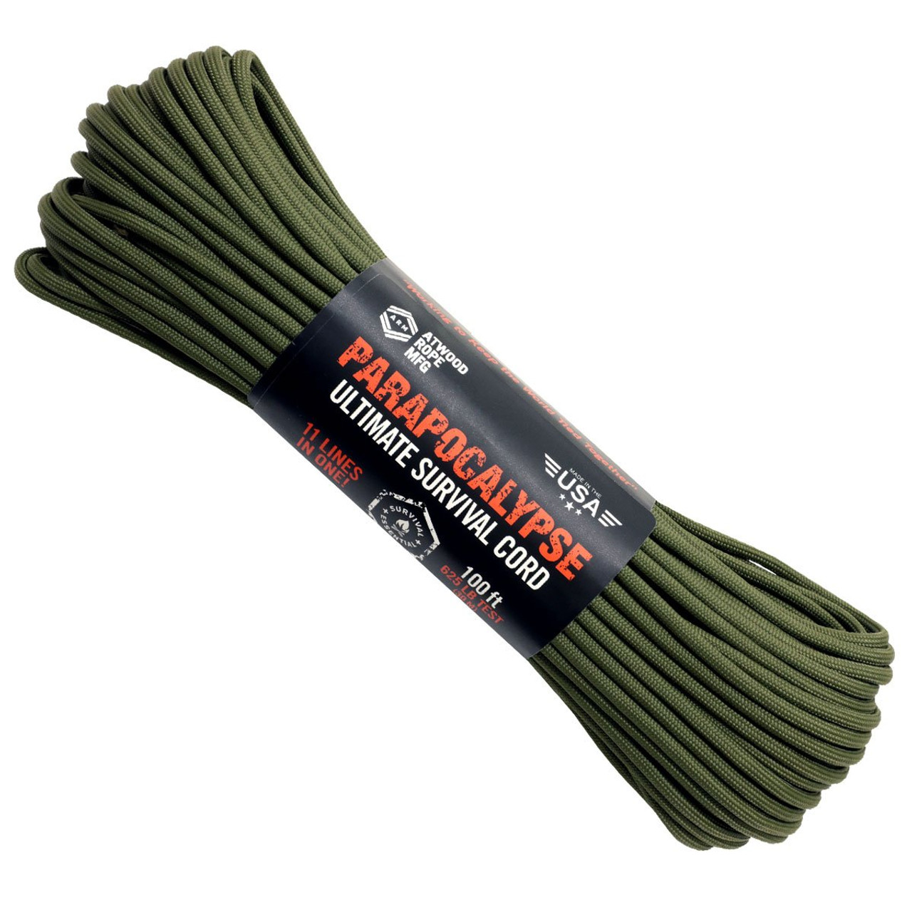 Olive Drab & Moss Camo Paracord 100 Foot 550 lb 7 Strand Camping Survival  Rope