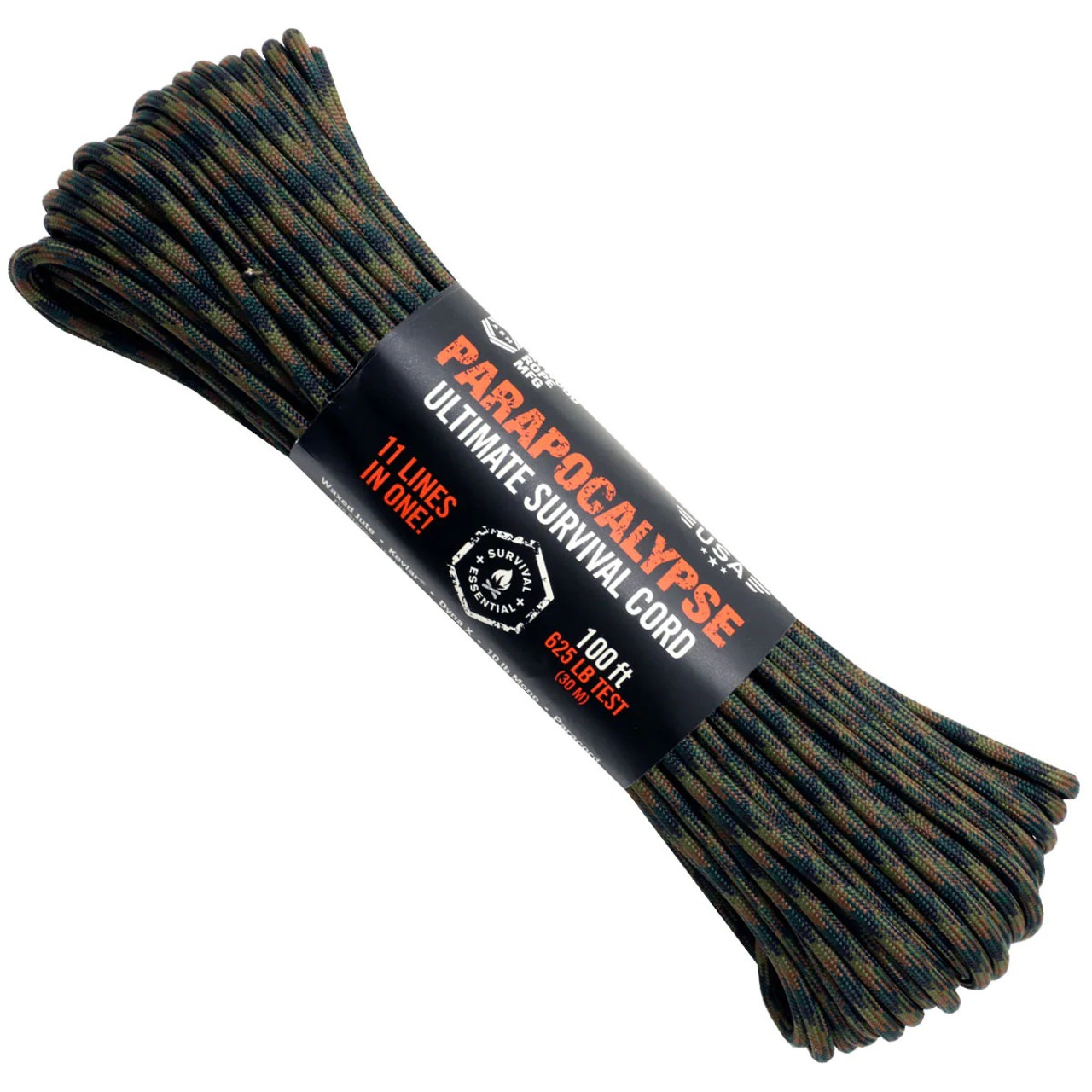Atwood Rope Parapocalypse Ultimate Survival Cord, Black, 100 Feet -  KnifeCenter - RG1294H