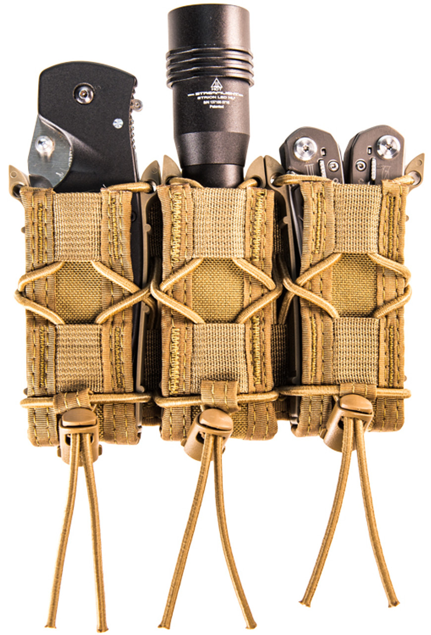 High Spees Gear Triple Pistol TACO MOLLE Mount Pouch, Black, Holds