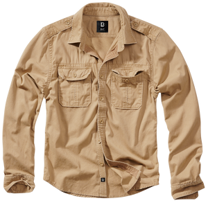 Brandit Rugged Shirt Long Sleeve: Camel