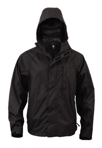 Rothco Packable Rain Jacket: Black