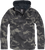 Brandit Fleece-Lined Quarter Zip Windbreaker Pullover: Dark Camo