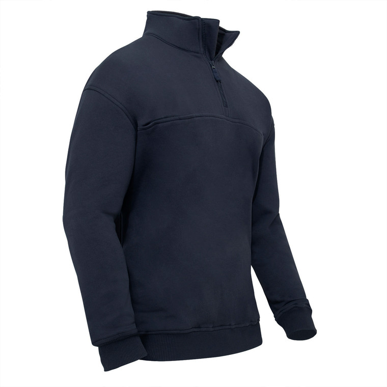 Rothco Firefighter / EMS Quarter Zip Job Shirt: Midnight Navy Blue