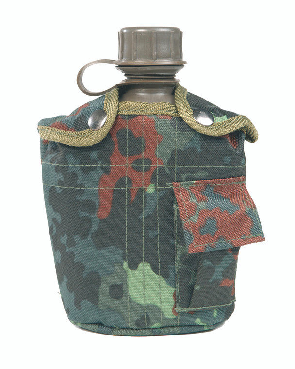 1qt Canteen with Flecktarn Cover