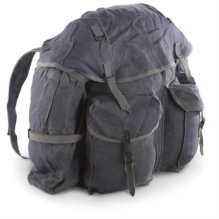 Italian Blue Canvas Rucksack