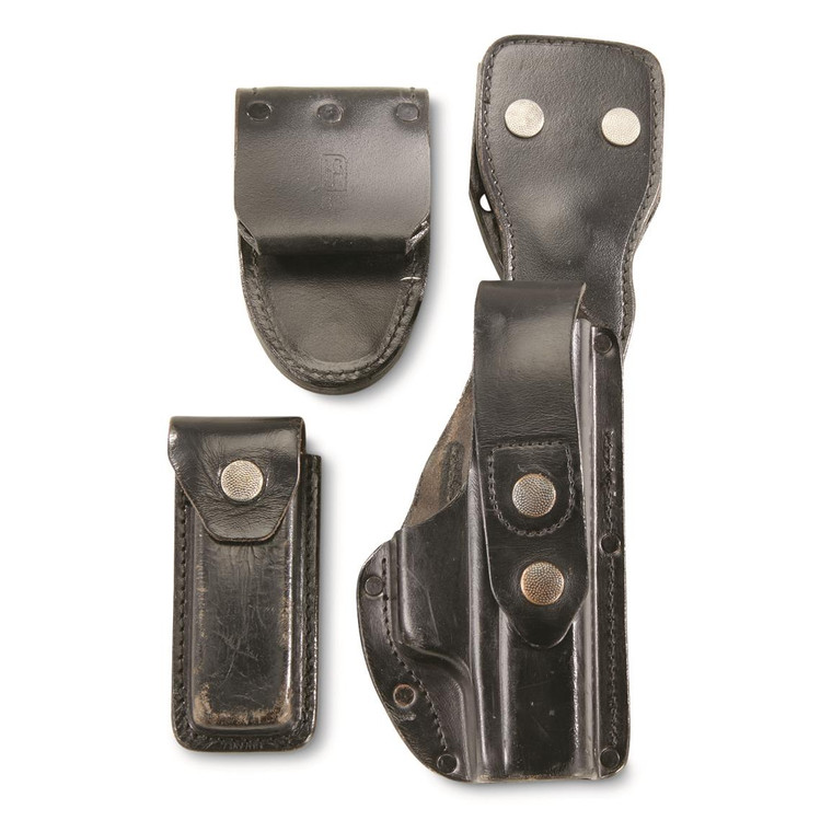 German Black Police P7 Holster w/ Mag Pouch