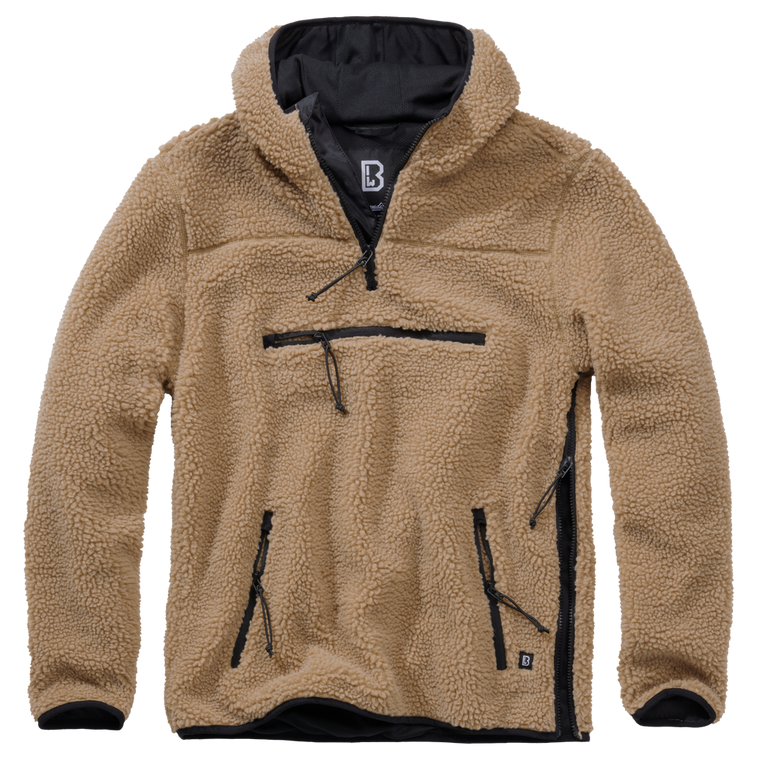 Brandit Hooded Fleece Quarter Zip Jacket