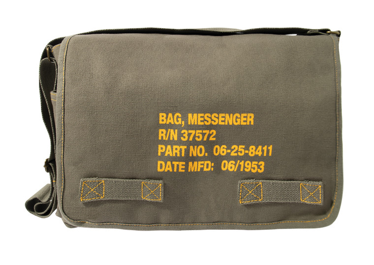 Rothco Heavyweight Canvas Classic Messenger Bag With Military Stencil