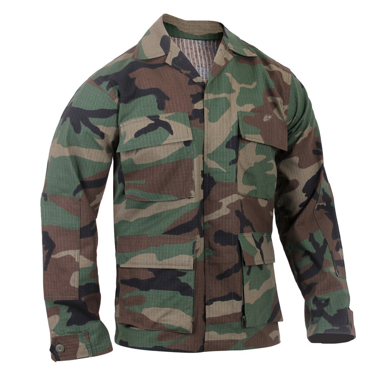 Rothco Ripstop BDU Shirt: Woodland Camo