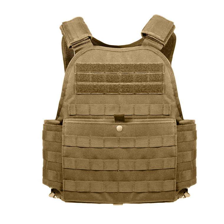 Rothco MOLLE Plate Carrier Vest: Coyote Brown