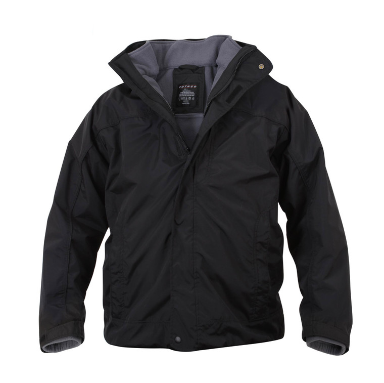 Rothco All Weather 3-in-1 Rain Jacket: Black