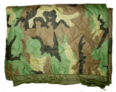 Doublure De Poncho US Army Woobie - Couverture Matelassée - Woodland Camo - NOS